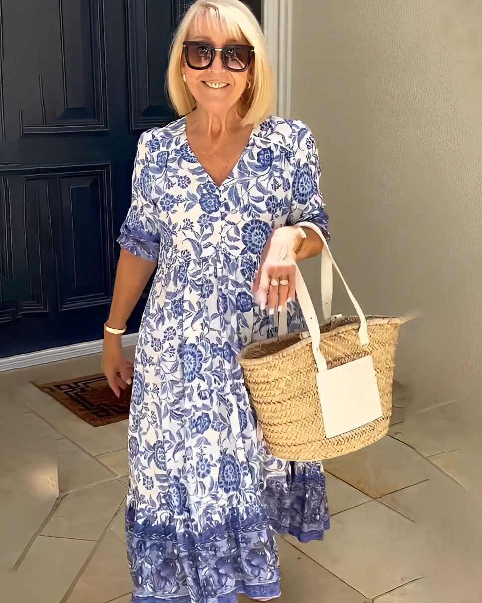 Elara | Graceful V-Neck Floral
