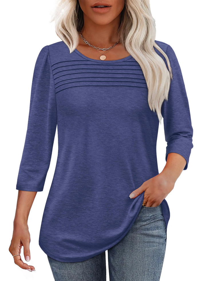 Ivanna | Pleated 3/4 Sleeve Top