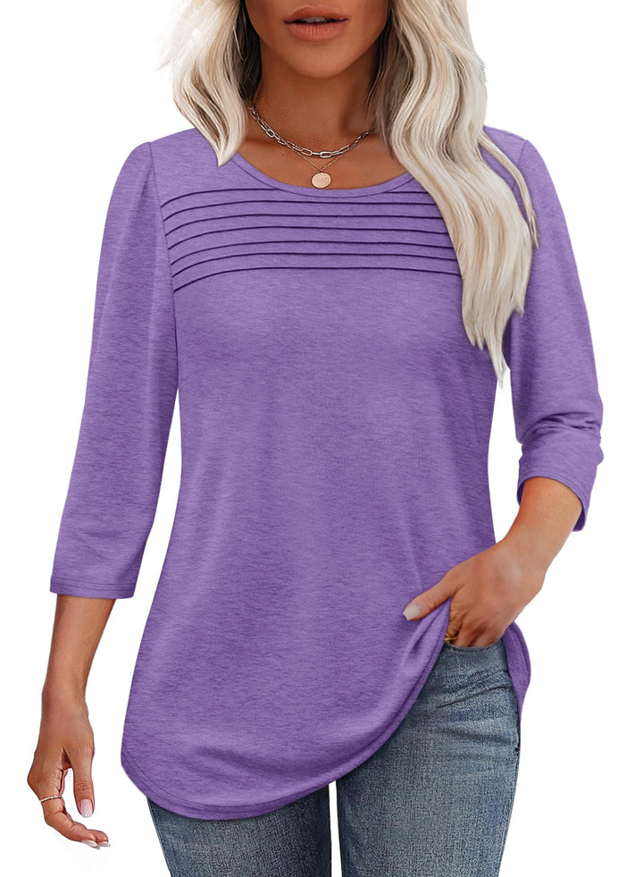Ivanna | Pleated 3/4 Sleeve Top