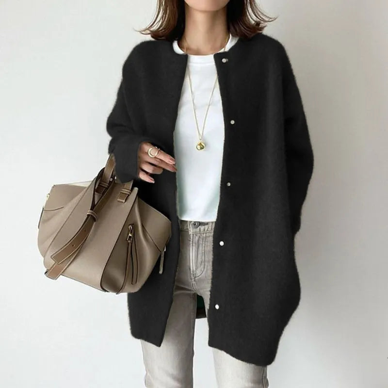 Layla -  Minimalist Wool Cardigan