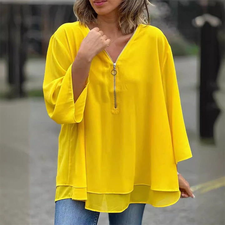 Diantha | Chiffon Zipper Blouse