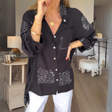 Iza | Script Button-Up Shirt