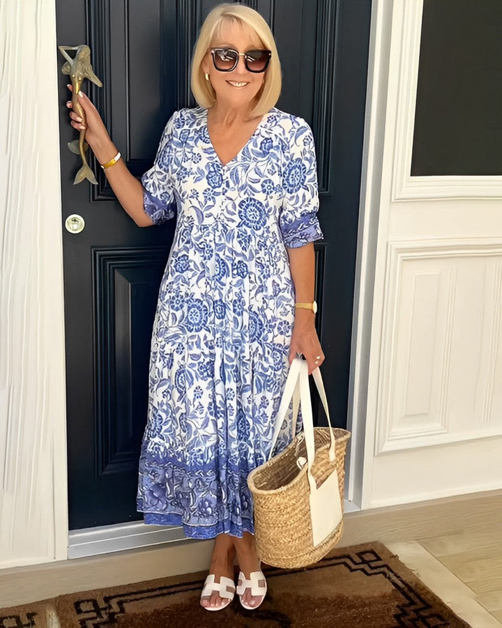 Elara | Graceful V-Neck Floral