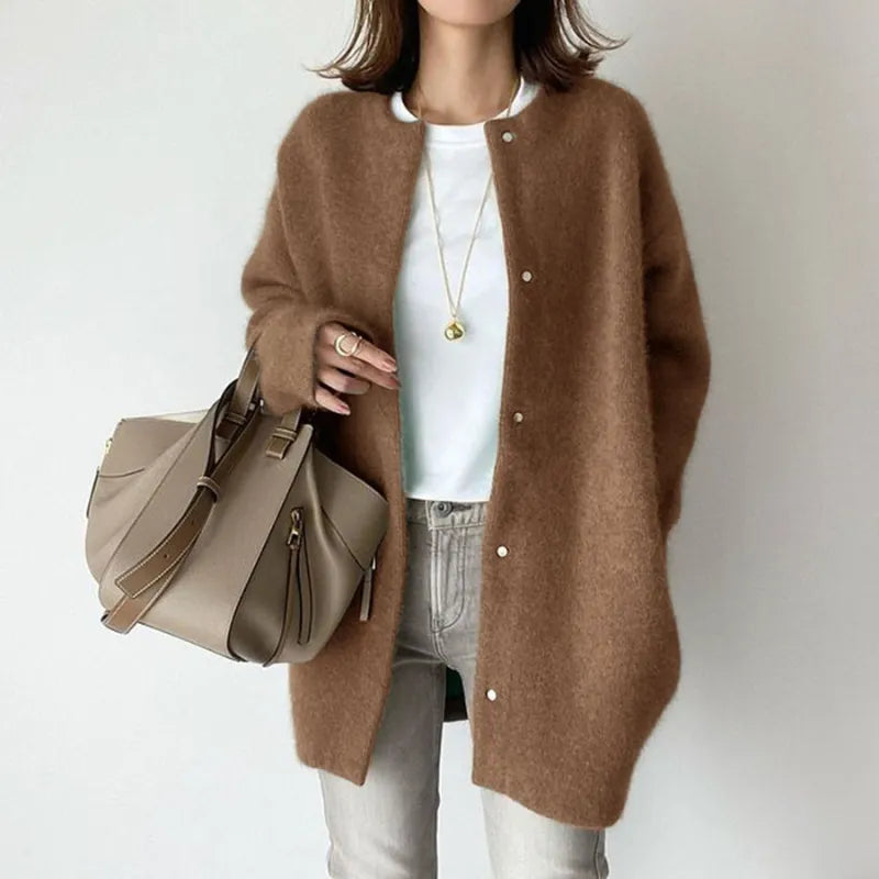 Layla -  Minimalist Wool Cardigan