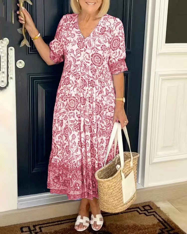 Elara | Graceful V-Neck Floral