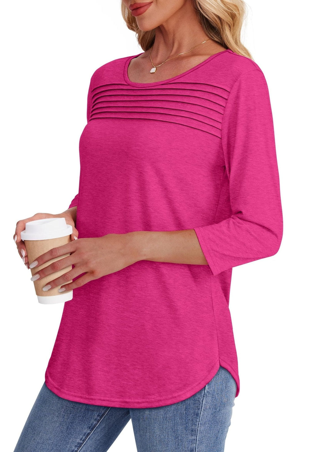 Ivanna | Pleated 3/4 Sleeve Top