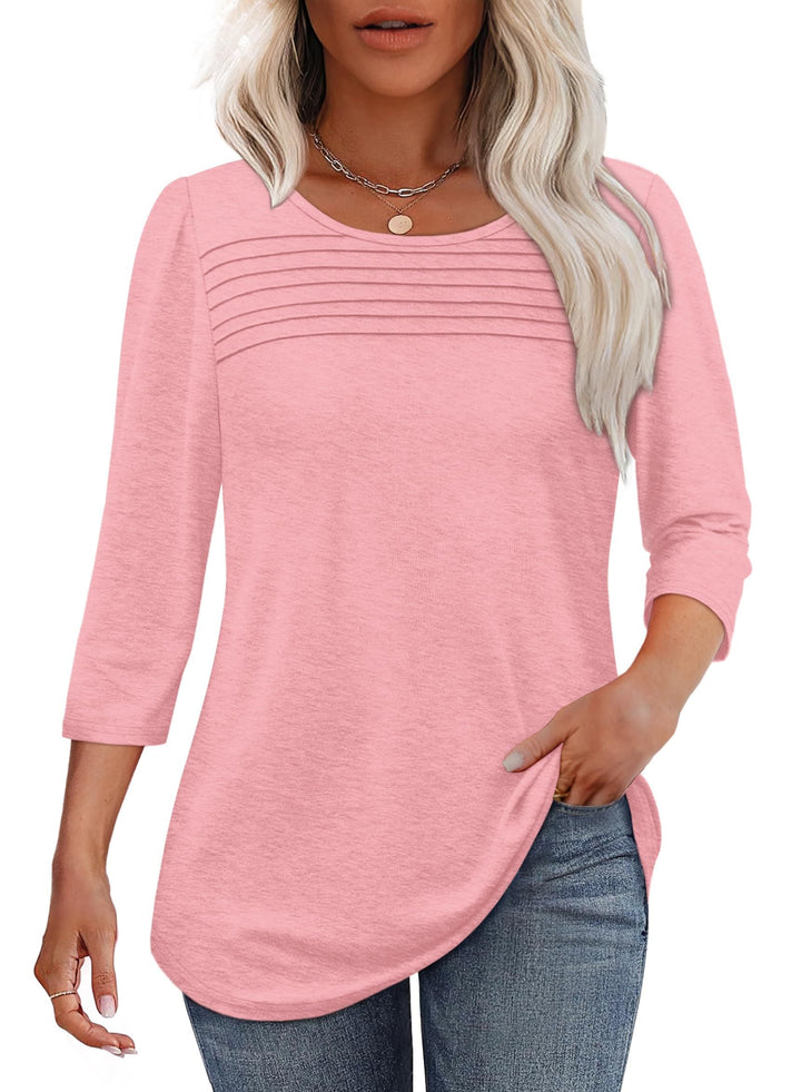 Ivanna | Pleated 3/4 Sleeve Top