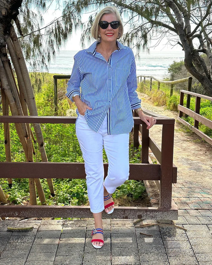 Elodie | Striped Modern Blouse