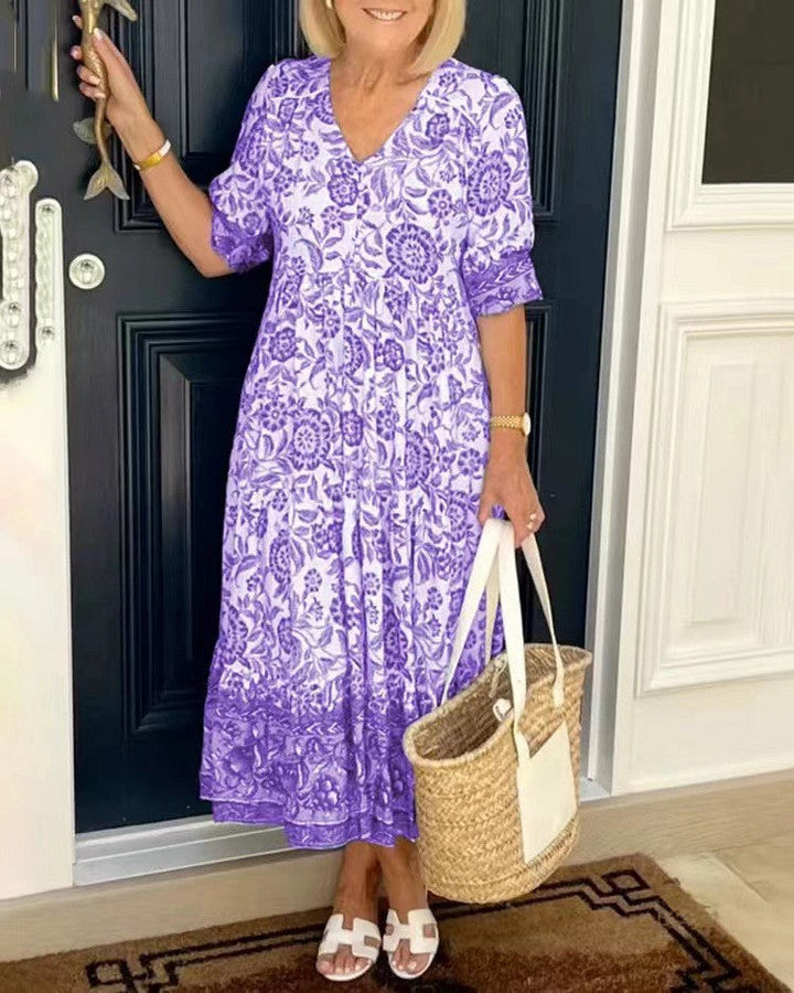 Elara | Graceful V-Neck Floral